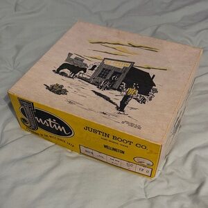 Justin Boots Yellow and Black Western Shoe Box Art Decor